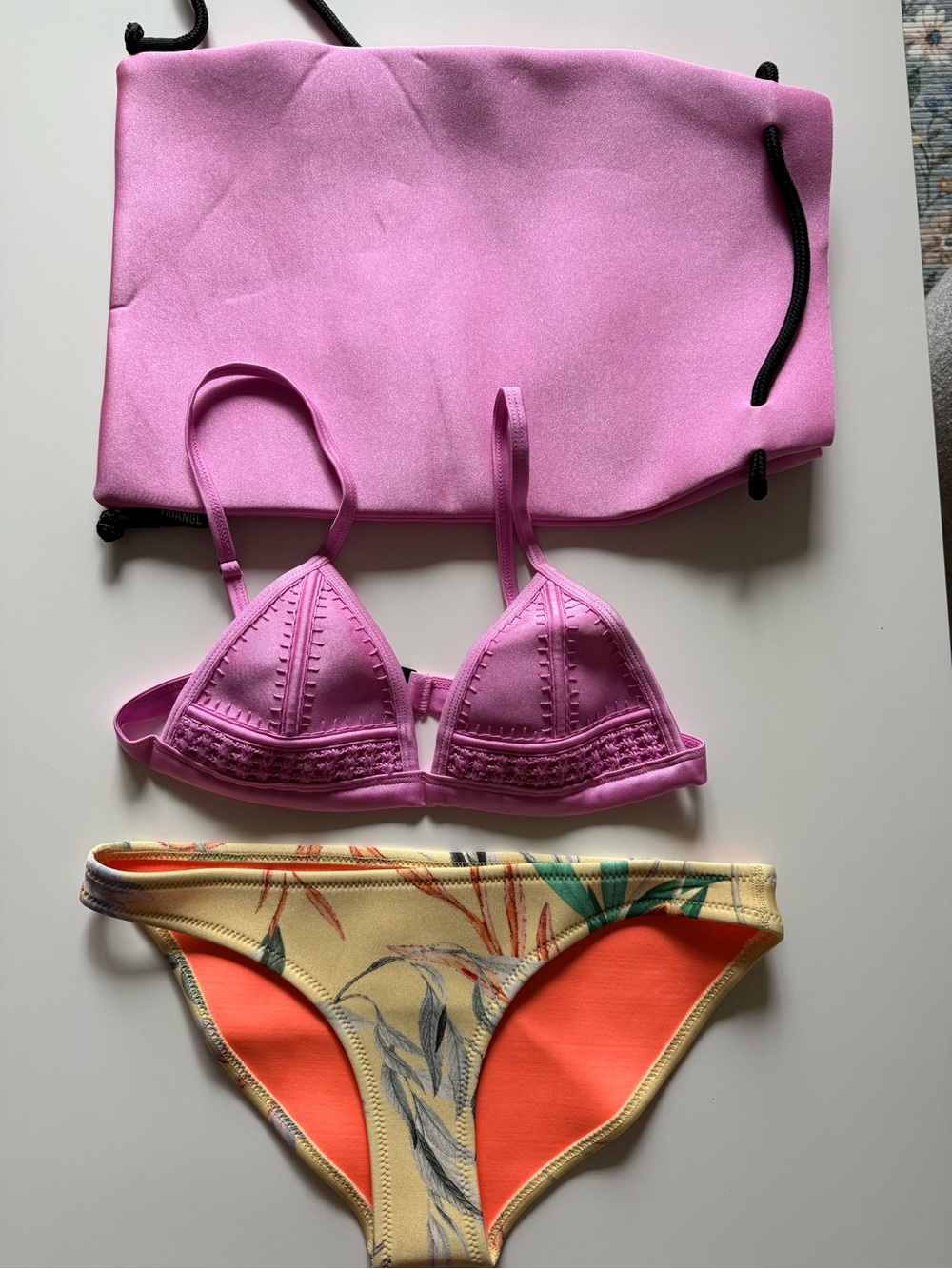triangl swimwear Pink Triangle Bikini Top